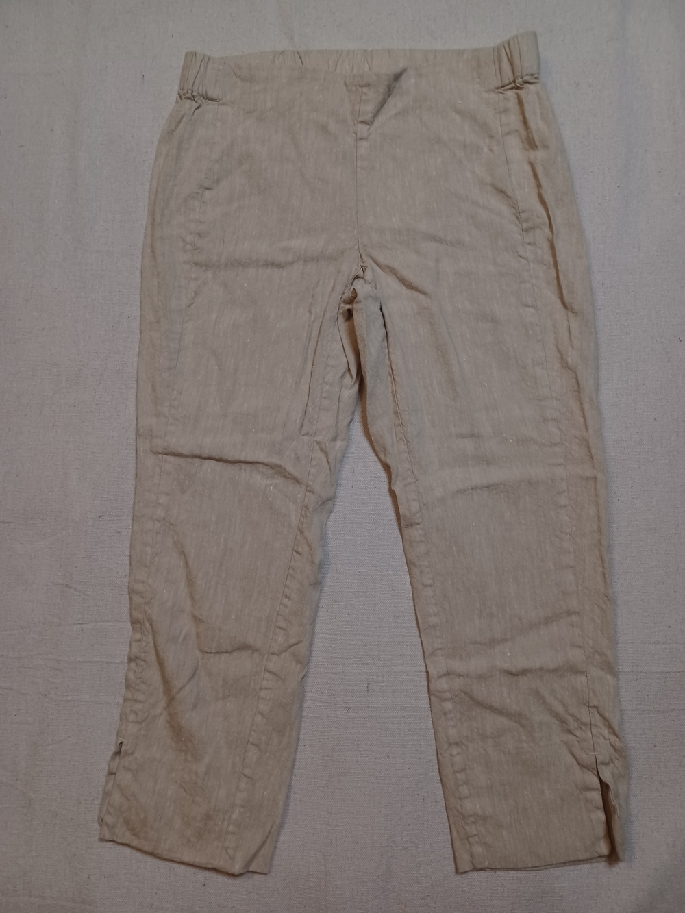 J. Jill Casual Cream Linen-Blend Capri Pants Women's Size XS Petite
